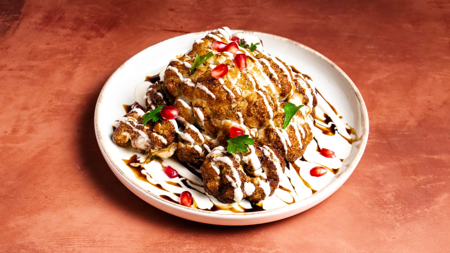 Grilled cauliflower with tahini