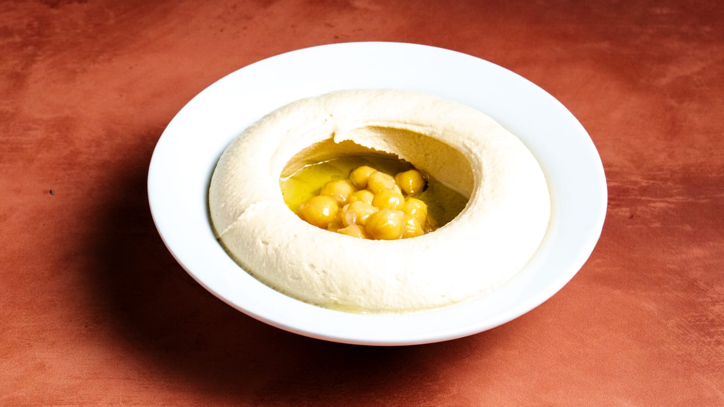 Fresh hummus with olive oil